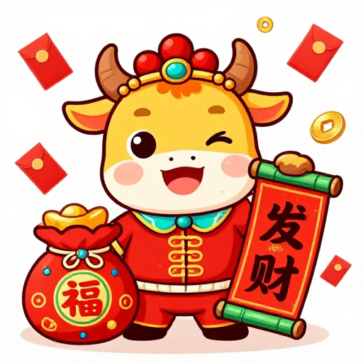 国潮牛神喜迎新春,福气财运双丰收
