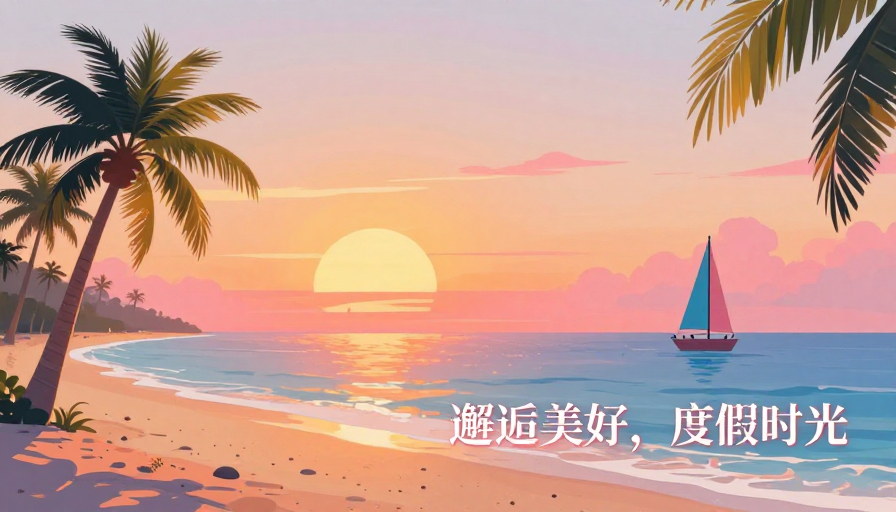 浪漫海滩夕阳邂逅美好度假时光