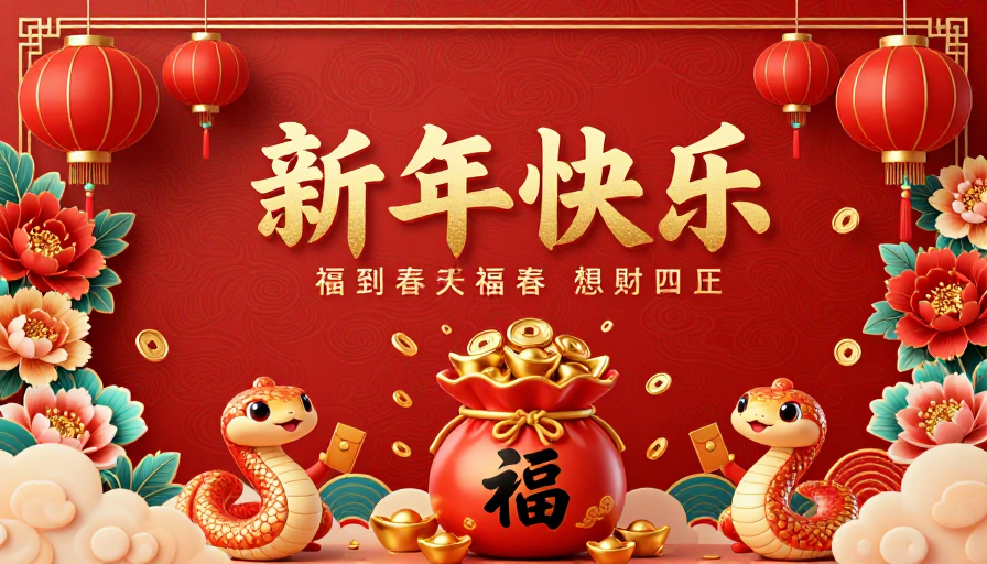 新春大吉：传统中国风新年海报设计