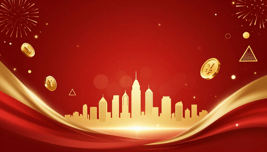 金色财富盛典：现代城市庆典商业背景