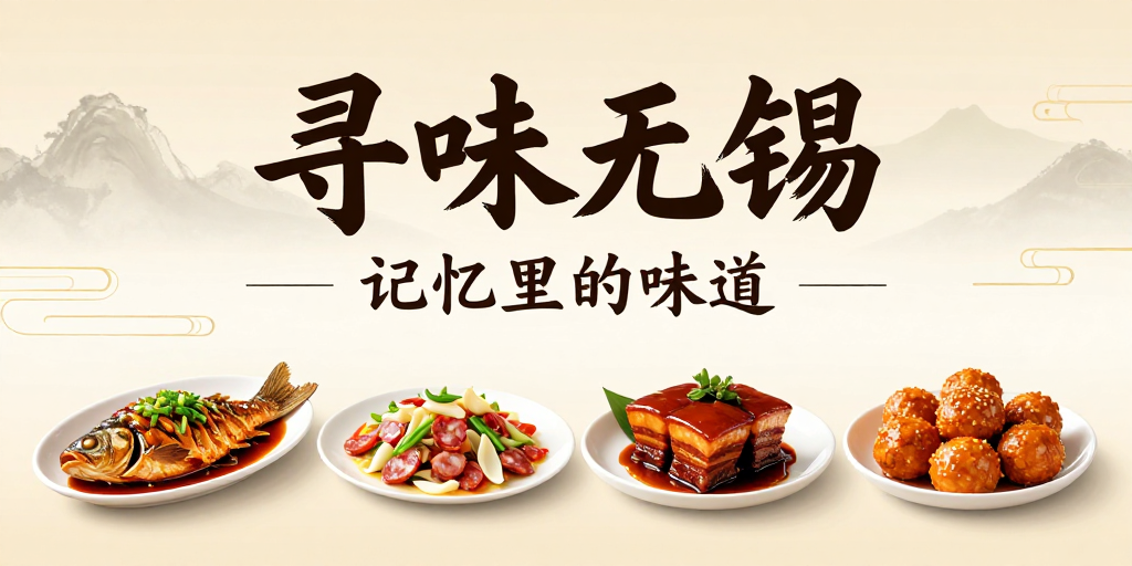 中国风美食海报：寻味无锡的韵味