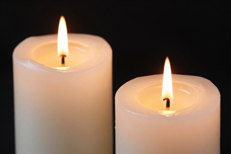 静谧烛火：纯黑背景下的温暖光影艺术