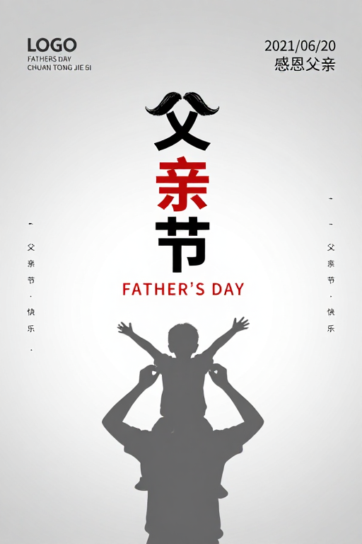 极简父爱·父亲节主题海报 温情与庄重并存