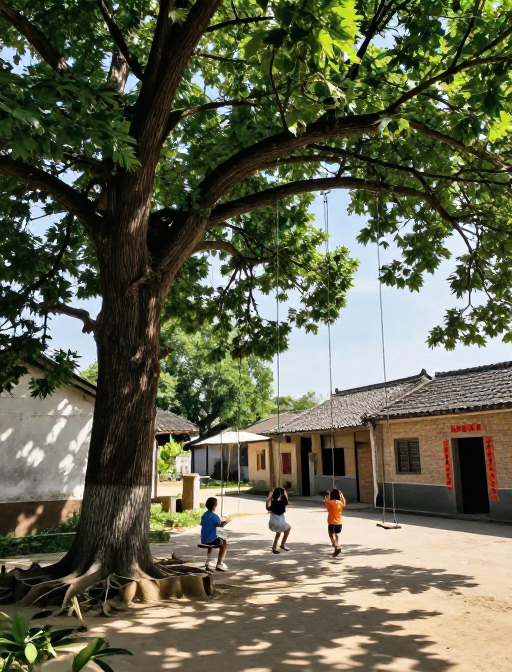 夏日村落童趣:中国老画报手绘乡村风光