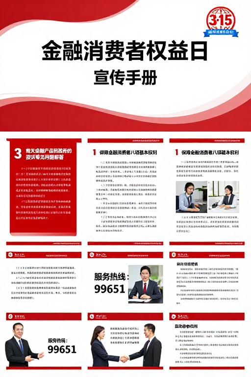 金融消费者权益日红白主调宣传手册设计