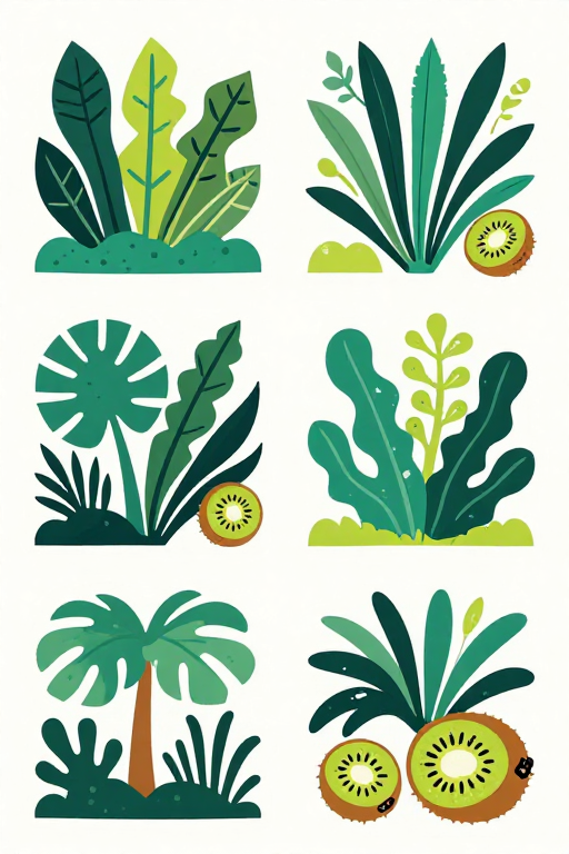 马蒂斯剪纸:热带雨林奇异果四景