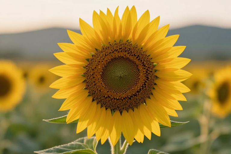 暖光倾洒的向日葵：自然光影下的黄金绽放