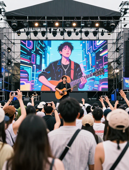 夏日赛博朋克音乐节:活力舞台与潮流观众