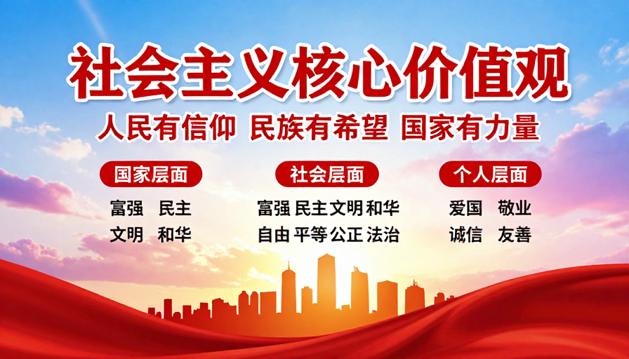 社会主义核心价值观现代艺术海报设计