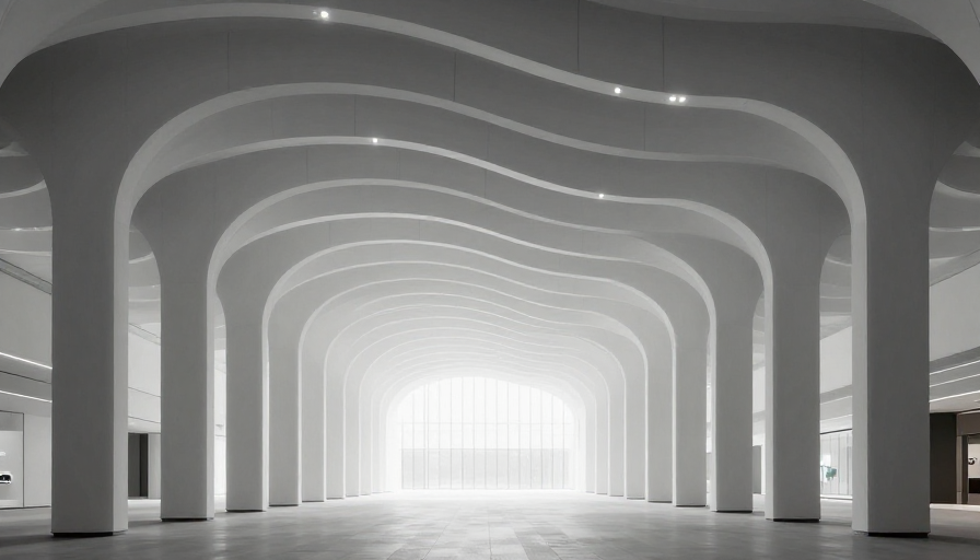 未来建筑空间：波浪结构逆光光影艺术
