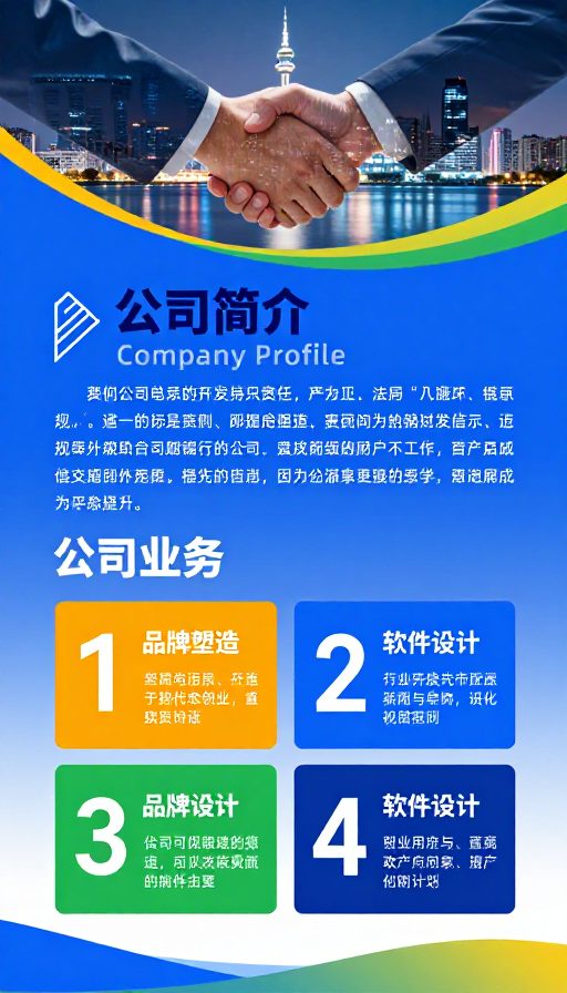 深蓝商务科技感企业宣传海报