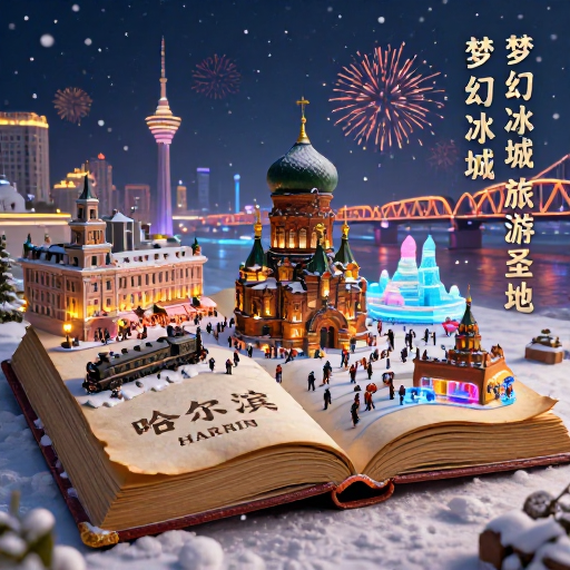古羊皮书中的哈尔滨梦幻冰雪夜景
