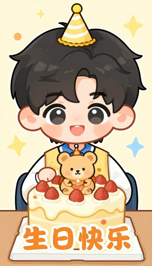 凡凡小朋友生日庆祝插画