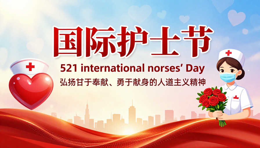 国际护士节主题海报：温暖庄重与现代感融合
