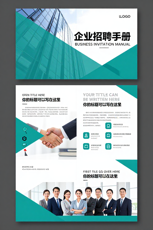 青绿色商务招聘手册专业设计