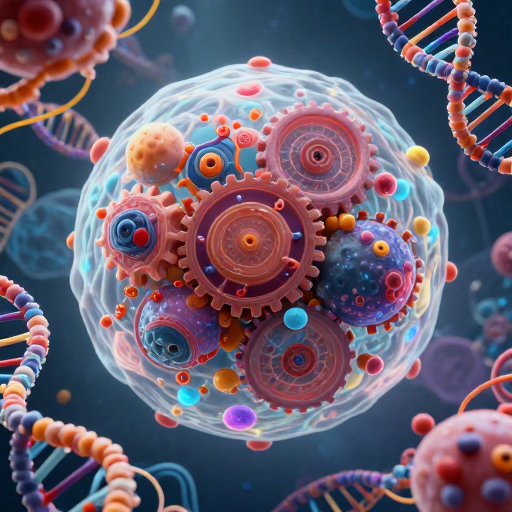 微观细胞艺术：基因与核糖体的科幻幻境