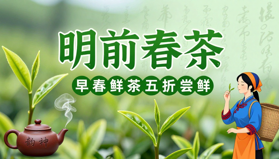 明前春茶：东方茶文化清新海报