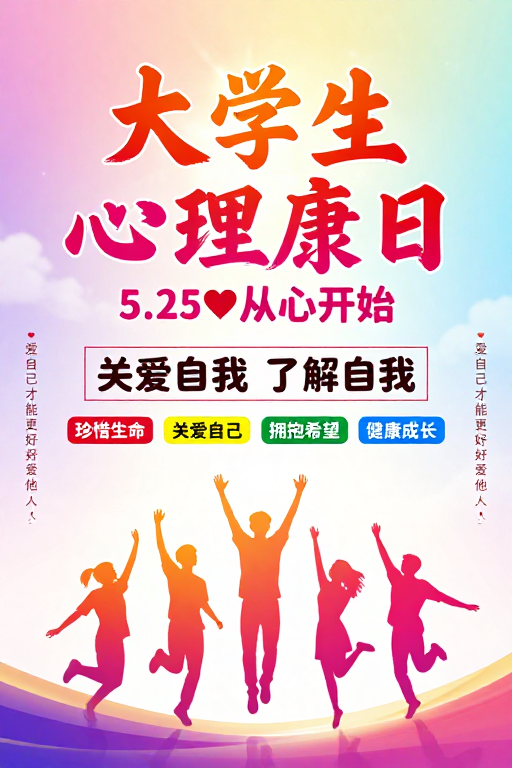 阳光希望：大学生心理健康日活力宣传海报