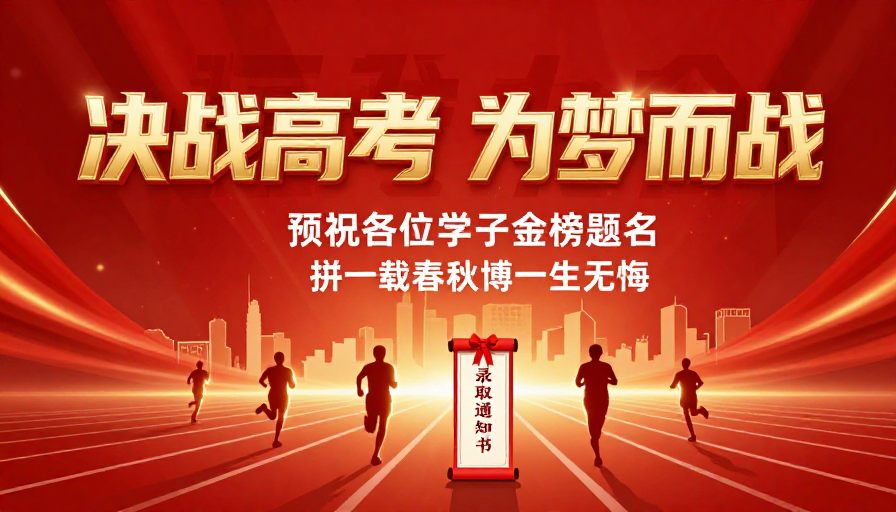 决战高考为梦而战·红金质感励志海报