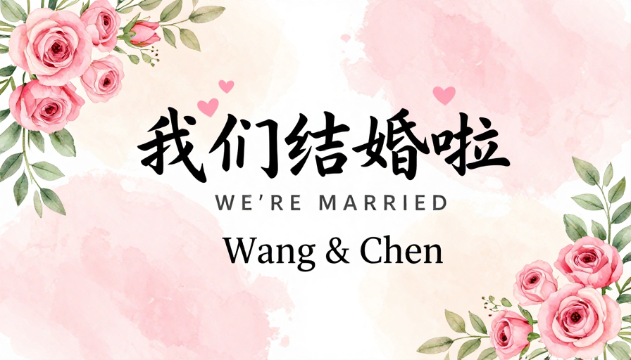 淡雅水彩婚礼邀请函：温馨雅致风