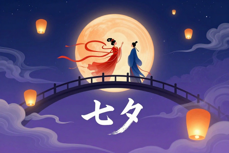 梦幻七夕:古风月夜桥下邂逅