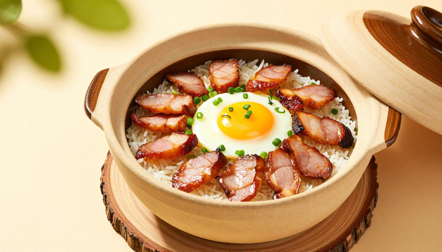 诱人叉烧煲仔饭:高颜值美食摄影