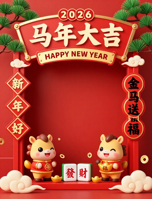 马年大吉 2026中国风新年海报