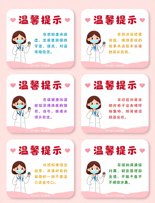 马卡龙色系温馨医疗插画海报
