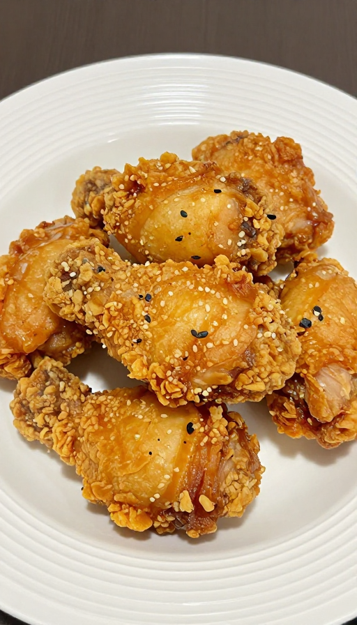 金黄酥脆的炸鸡美食特写