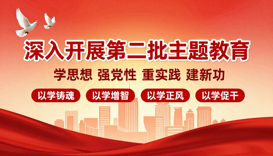 深化主题教育：红金配色彰显政治庄严