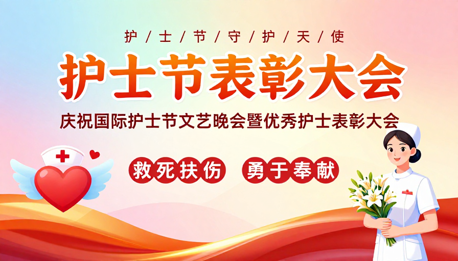 温暖现代护士节表彰大会海报