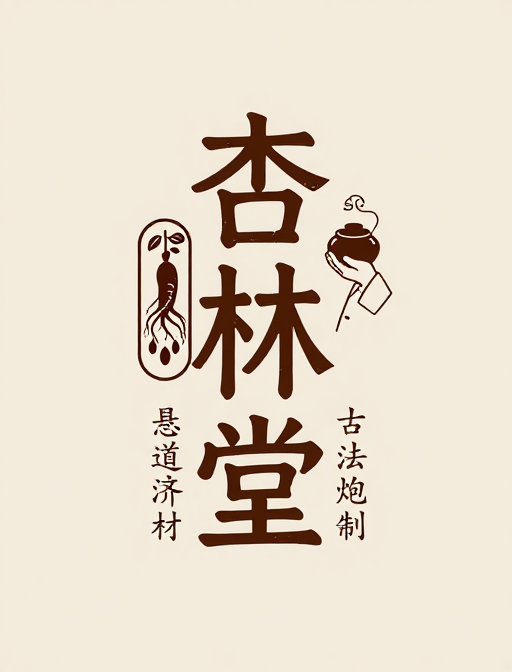 杏林堂篆书徽章设计:古朴中药品牌标志