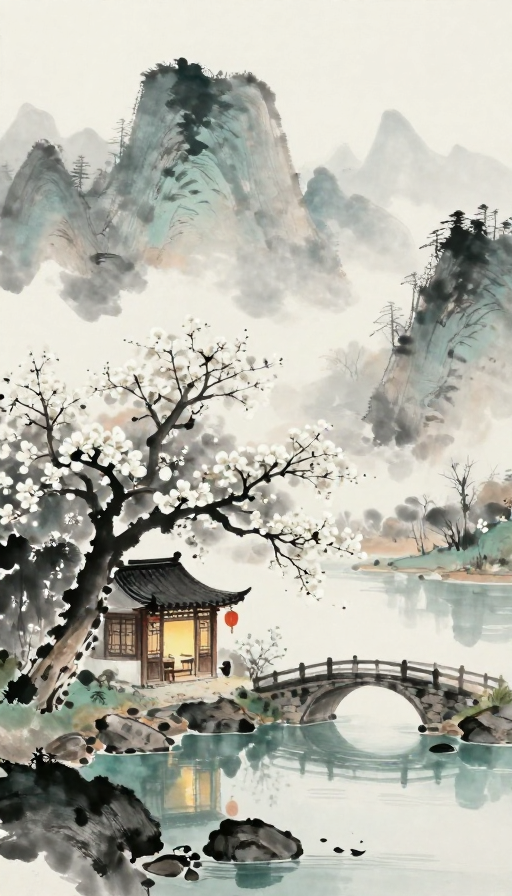 水墨云山间：中式静谧美学