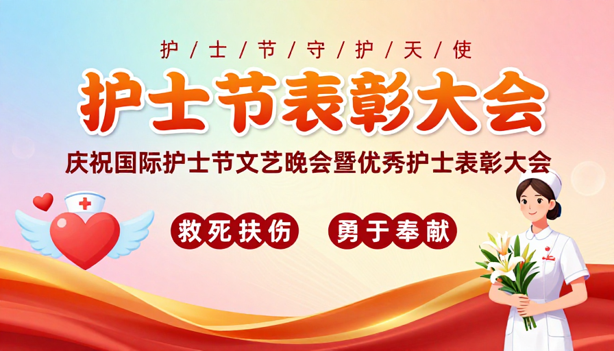 暖色渐变中彰显关怀的护士节表彰大会