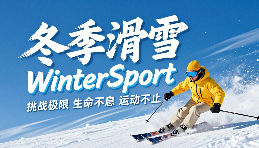 冬日冰雪狂欢：动感滑雪海报