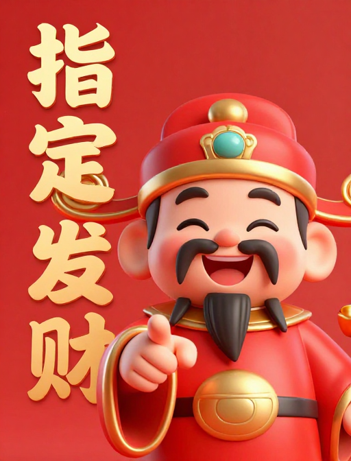 国风水彩萌财神，指尖招财好运来