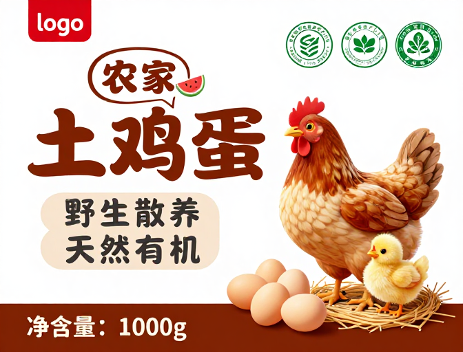 清新自然·手绘风土鸡蛋宣传海报设计