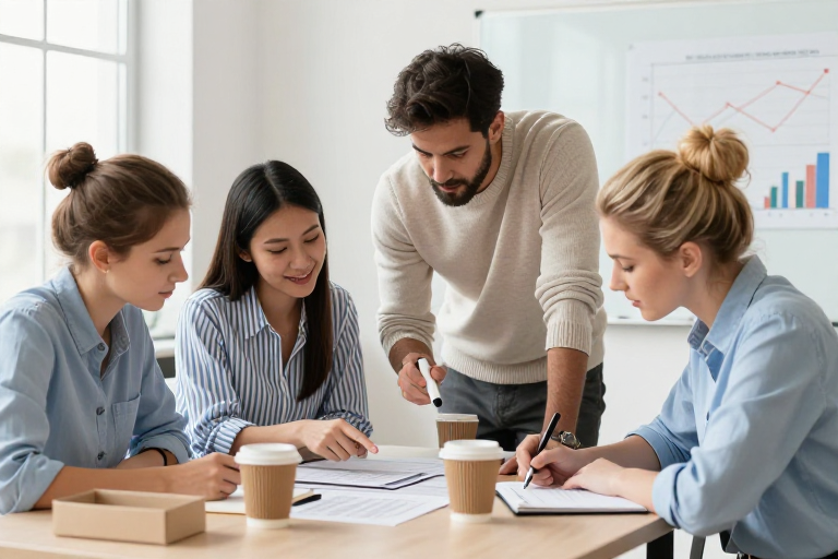 团队协作与创新办公的现代职场瞬间