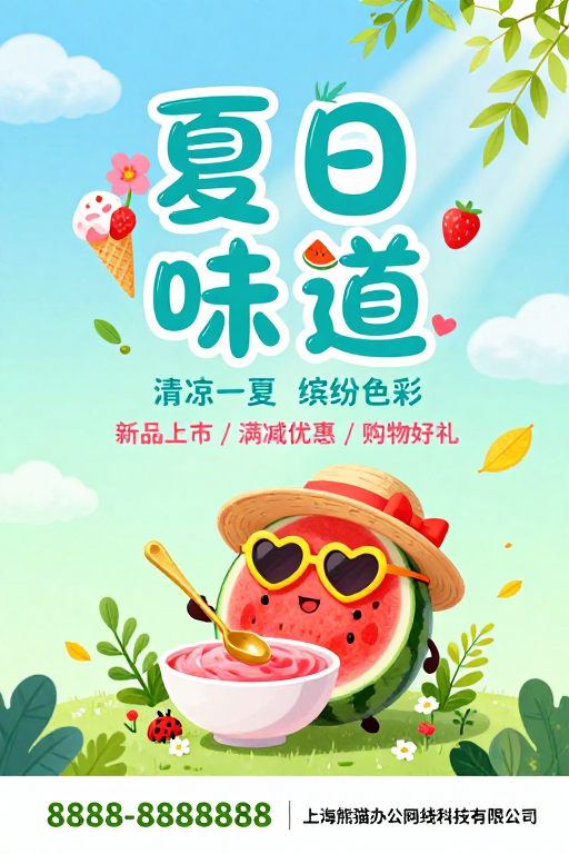 清新手绘夏日味海报：童趣促销视觉