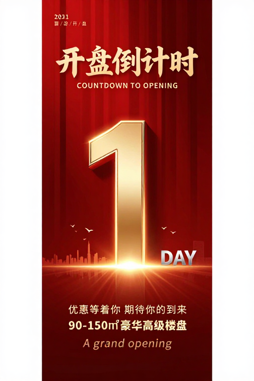 红金璀璨·2021楼盘盛大开盘倒计时