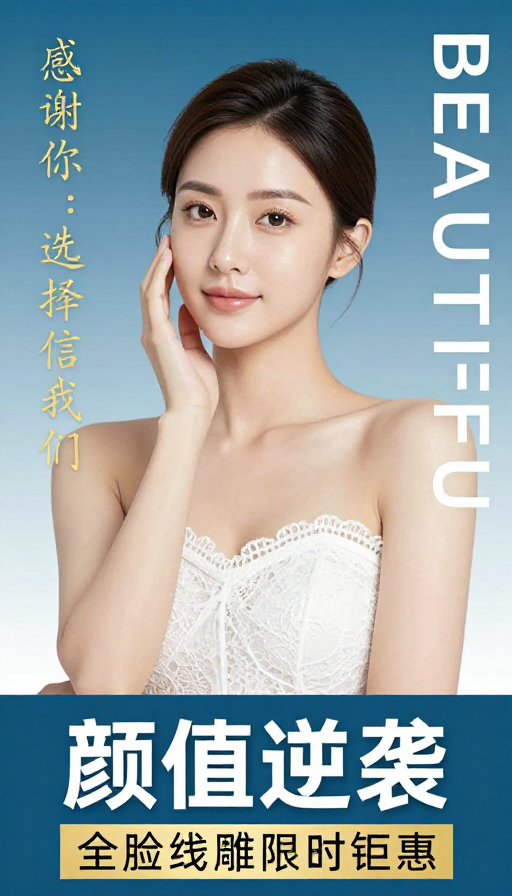 颜值逆袭：女性医美高端品牌形象海报