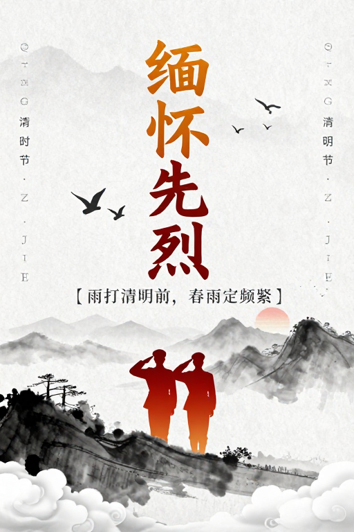 水墨纪念:清明时节缅怀先烈