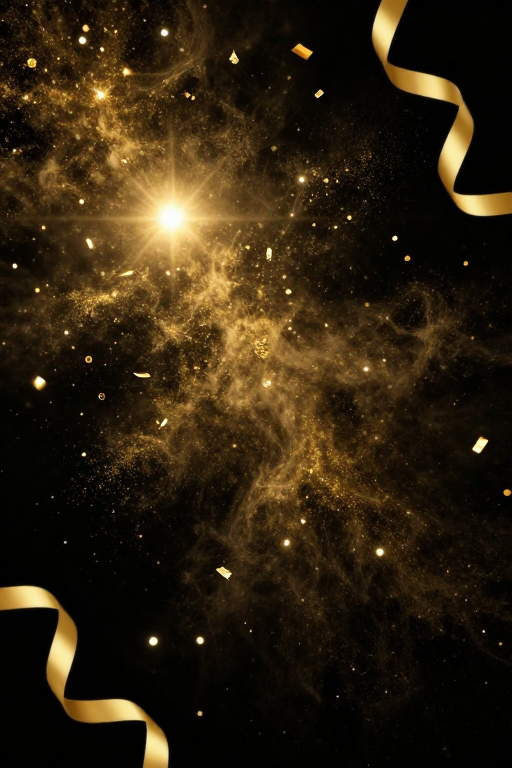 宇宙星尘金辉璀璨：梦幻奢华庆典背景