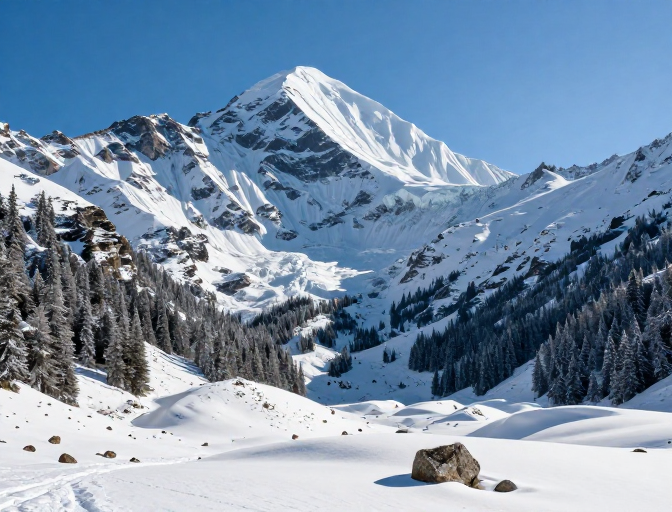 雪峰群光影:雪山与冰川的极致自然风光