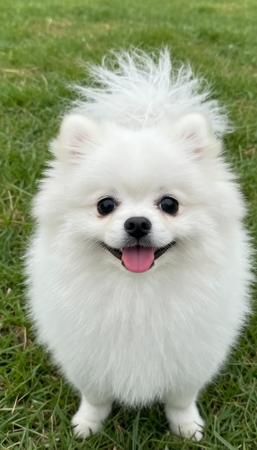 治愈系纯白博美犬特写｜清新高级质感