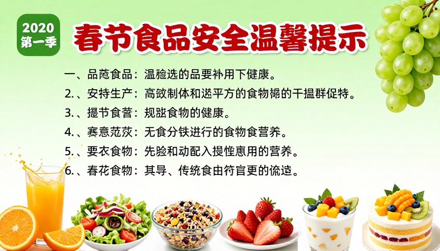 春节食品安全宣传海报：清新健康饮食指南