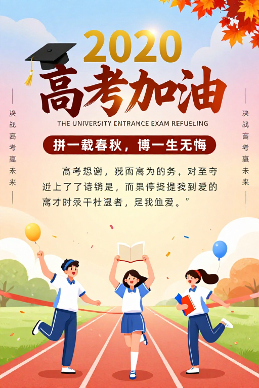 2020年温暖励志高考加油海报