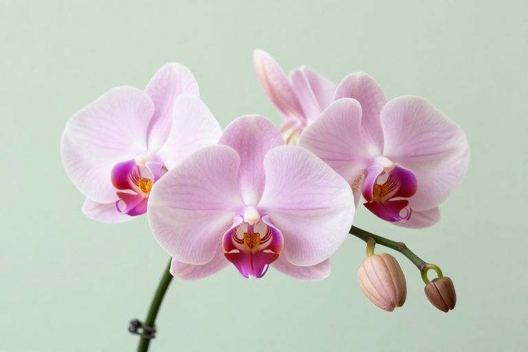 淡粉蝴蝶兰盛放：柔润质感与优雅绽放