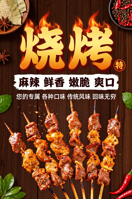烈焰烤串:麻辣鲜香传统风味盛宴