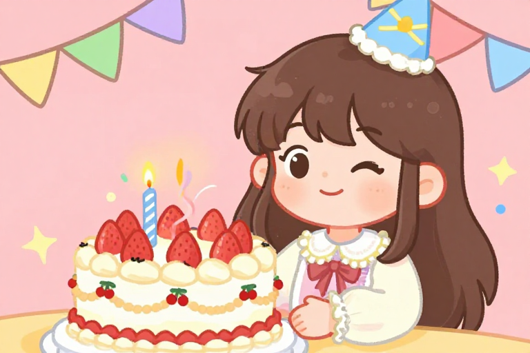 欢乐生日庆典：充满童趣的温馨插画风格